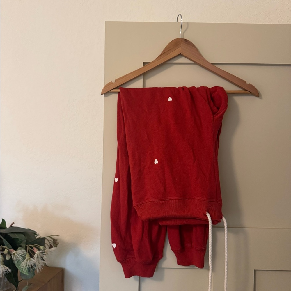 The GREAT Cropped Sweatpant 2 M L Red Hearts